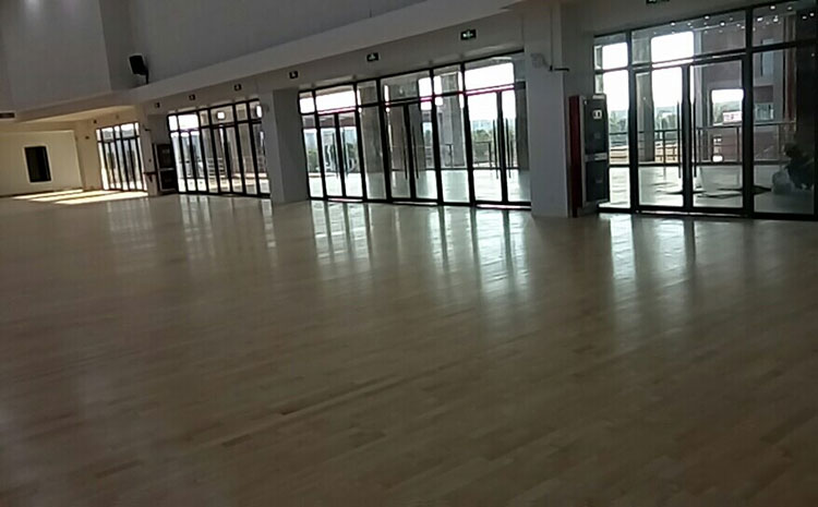 五角楓籃球場(chǎng)實(shí)木地板單層龍骨結(jié)構(gòu)